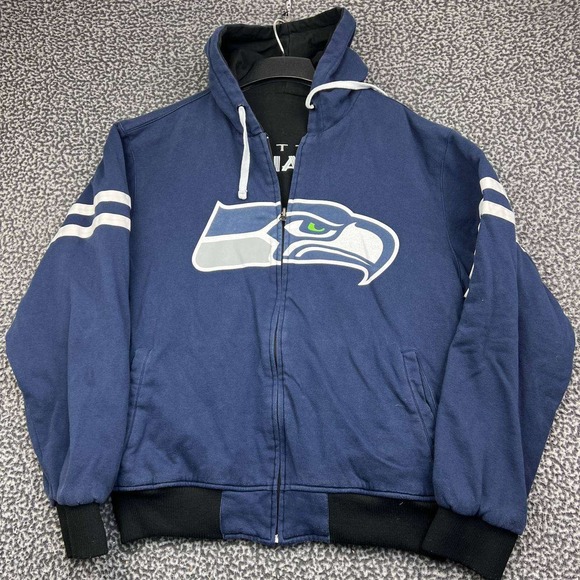 NFL Other - Seattle Seahawks Hoodie Jacket Men XL Blue Black NFL Reversible Full Zip
